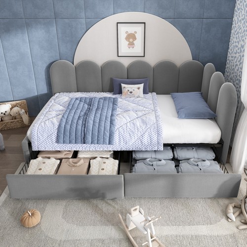 Sofa bed grey velvet 3ft - velvet,
