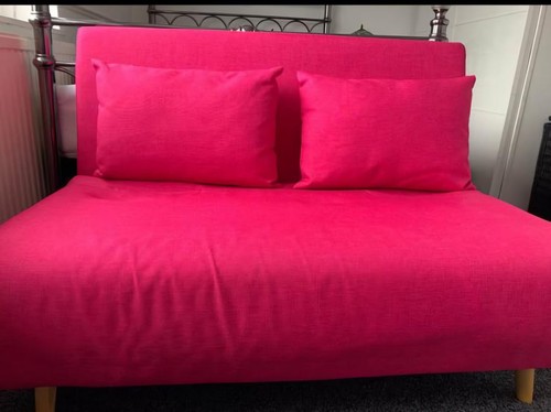 Pink upholstered fabric sofa - upholstered,